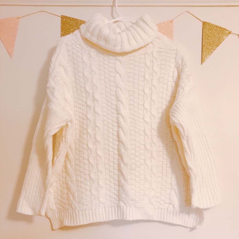 White Cable Knit Sweater